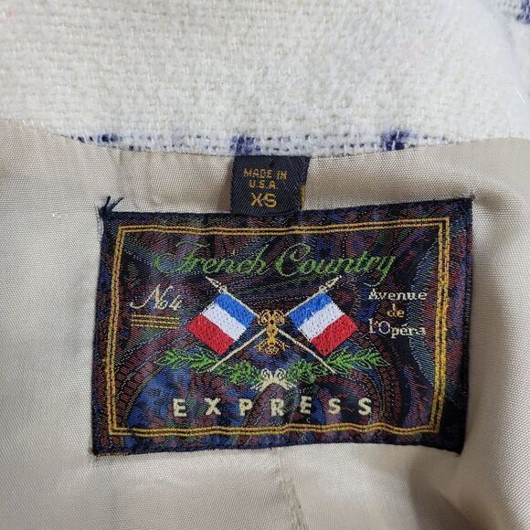 VINTAGE 90s peacoat French County Express wool blend southwestern‎ oversized M - Picture 4 of 15